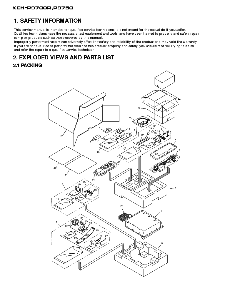 PIONEER KEH-P9700R 9750R CRT2197 service manual (2nd page)