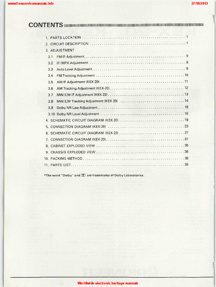 PIONEER KEX-20 KEX-23E SM service manual (2nd page)