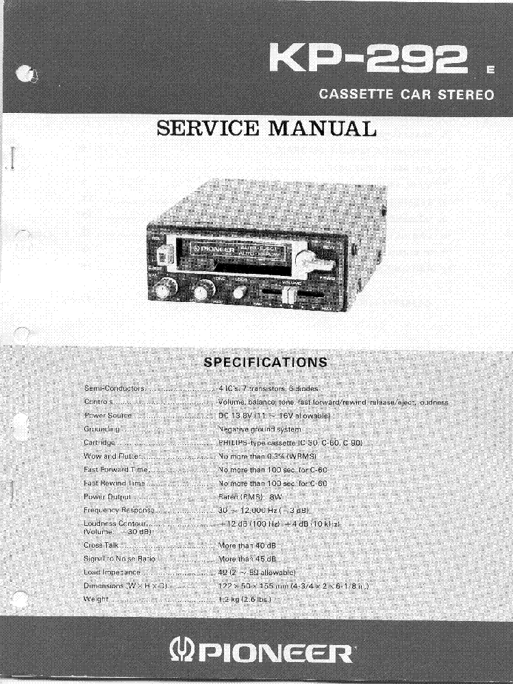 PIONEER KP-292 service manual (1st page)