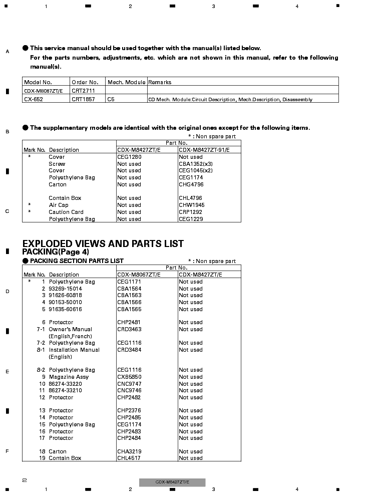 PIONEER LEXUS ES300 CDX-M8427-CRT2927- service manual (2nd page)