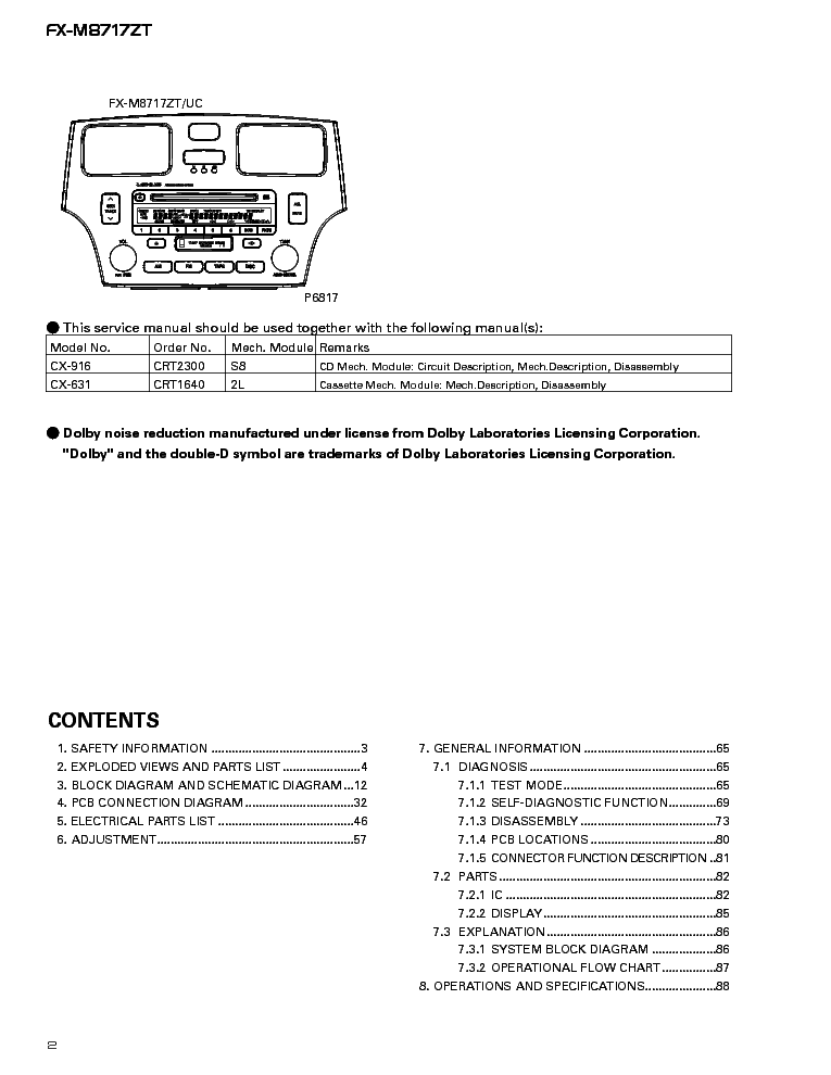 PIONEER LEXUS ES300 FX-M8717ZT-CRT2690- service manual (2nd page)