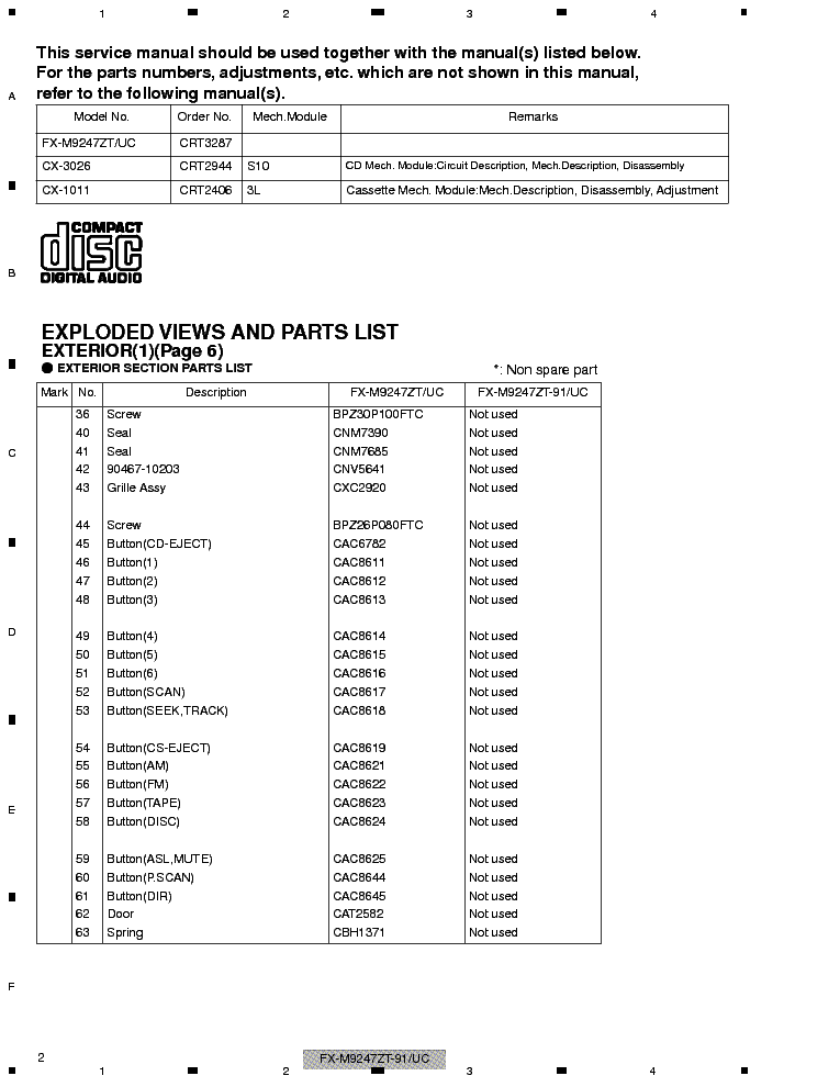 PIONEER LEXUS ES300 FX-M9247-CRT3314- service manual (2nd page)