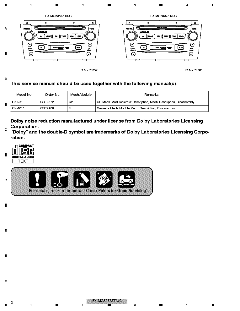 PIONEER LEXUS GS300.430 FX-MG8057 MG8007-CRT3361- service manual (2nd page)