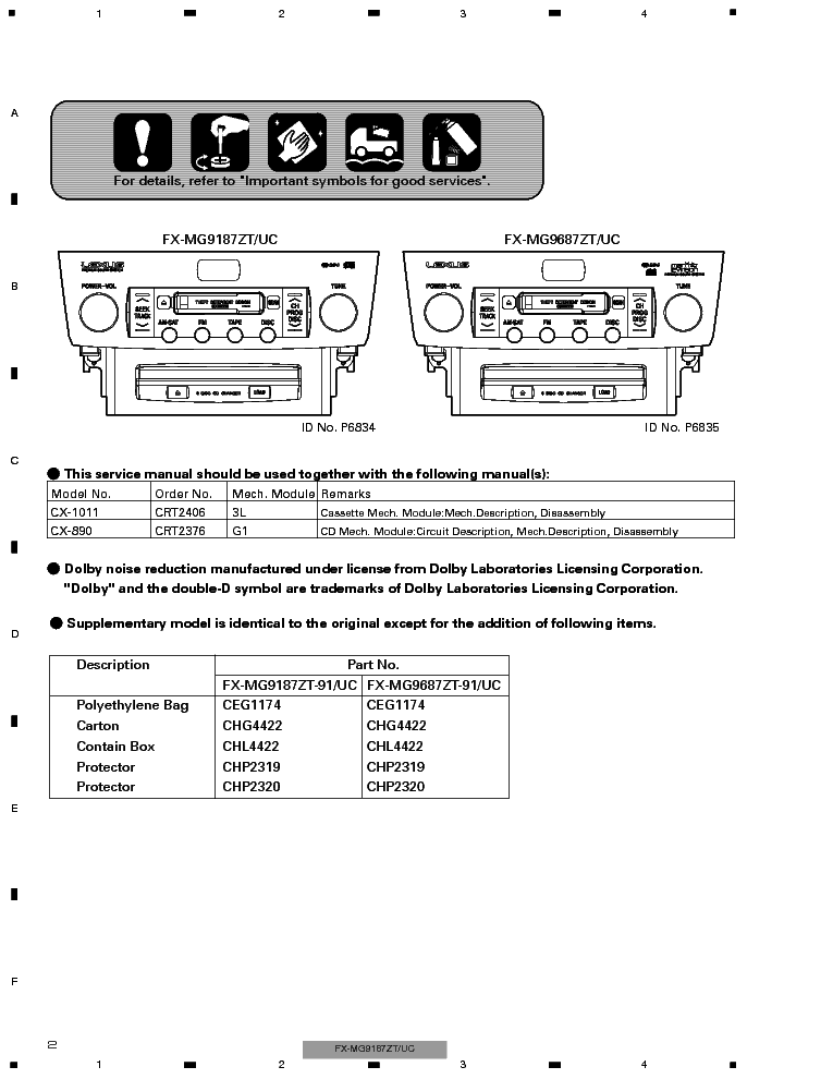 PIONEER LEXUS LS430 FX-MG9187 MG9687-CRT3108- service manual (2nd page)