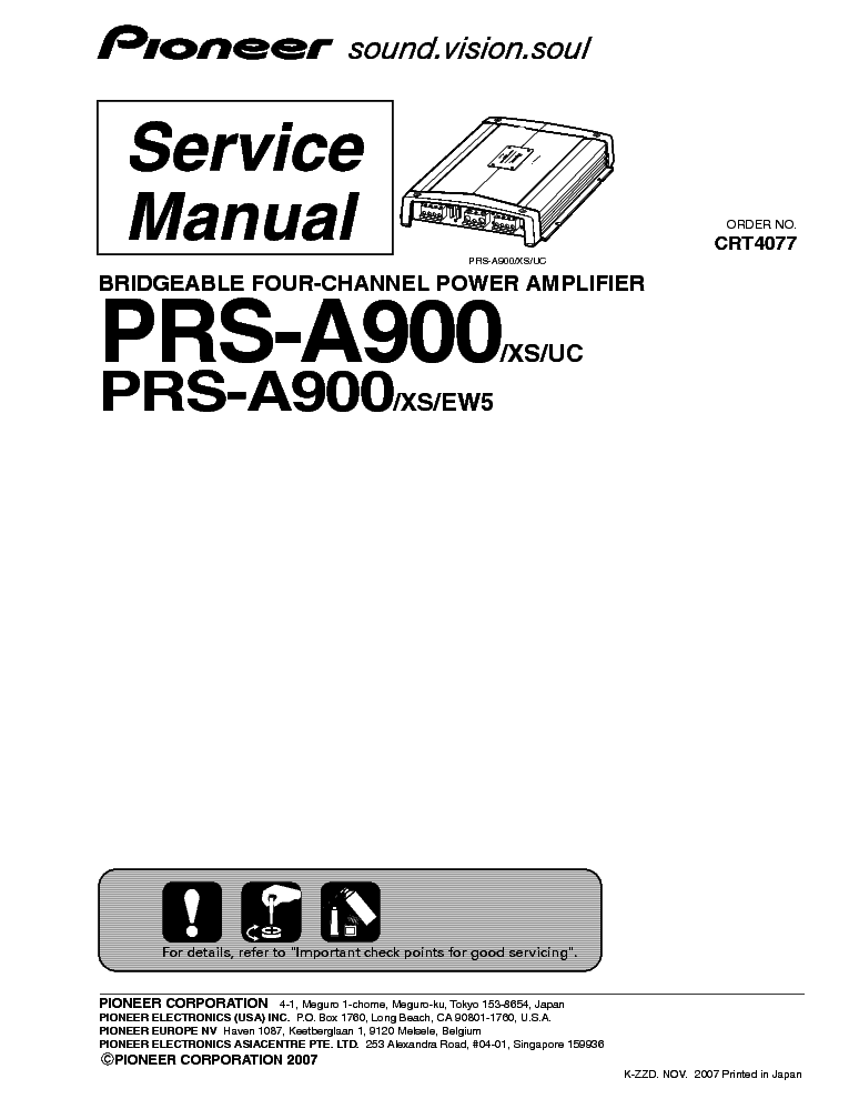 PIONEER PRS-A900 SM service manual (1st page)