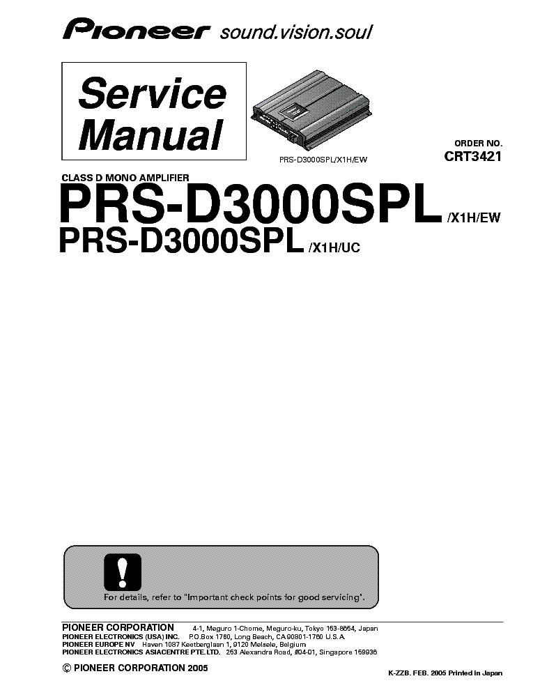 PIONEER PRS-D3000SPL service manual (1st page)
