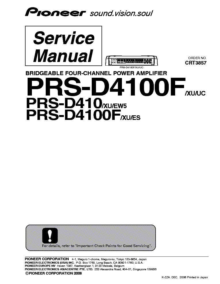 PIONEER PRS-D4100F service manual (1st page)