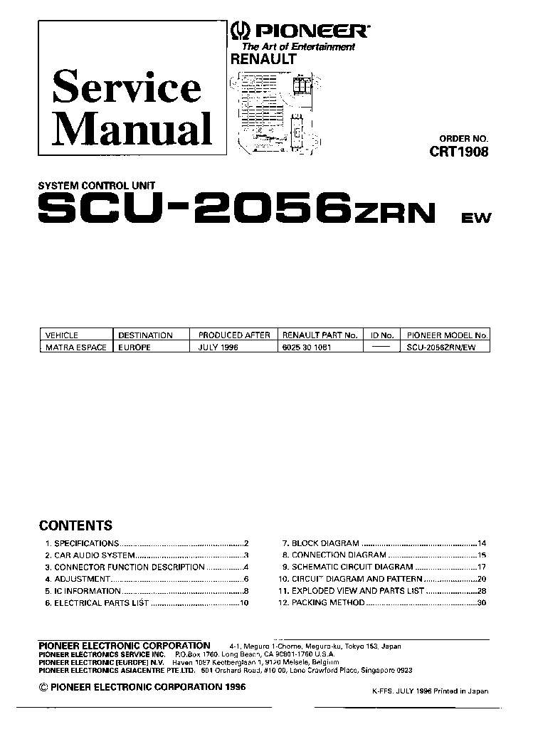 PIONEER SCU 2056 service manual (2nd page)