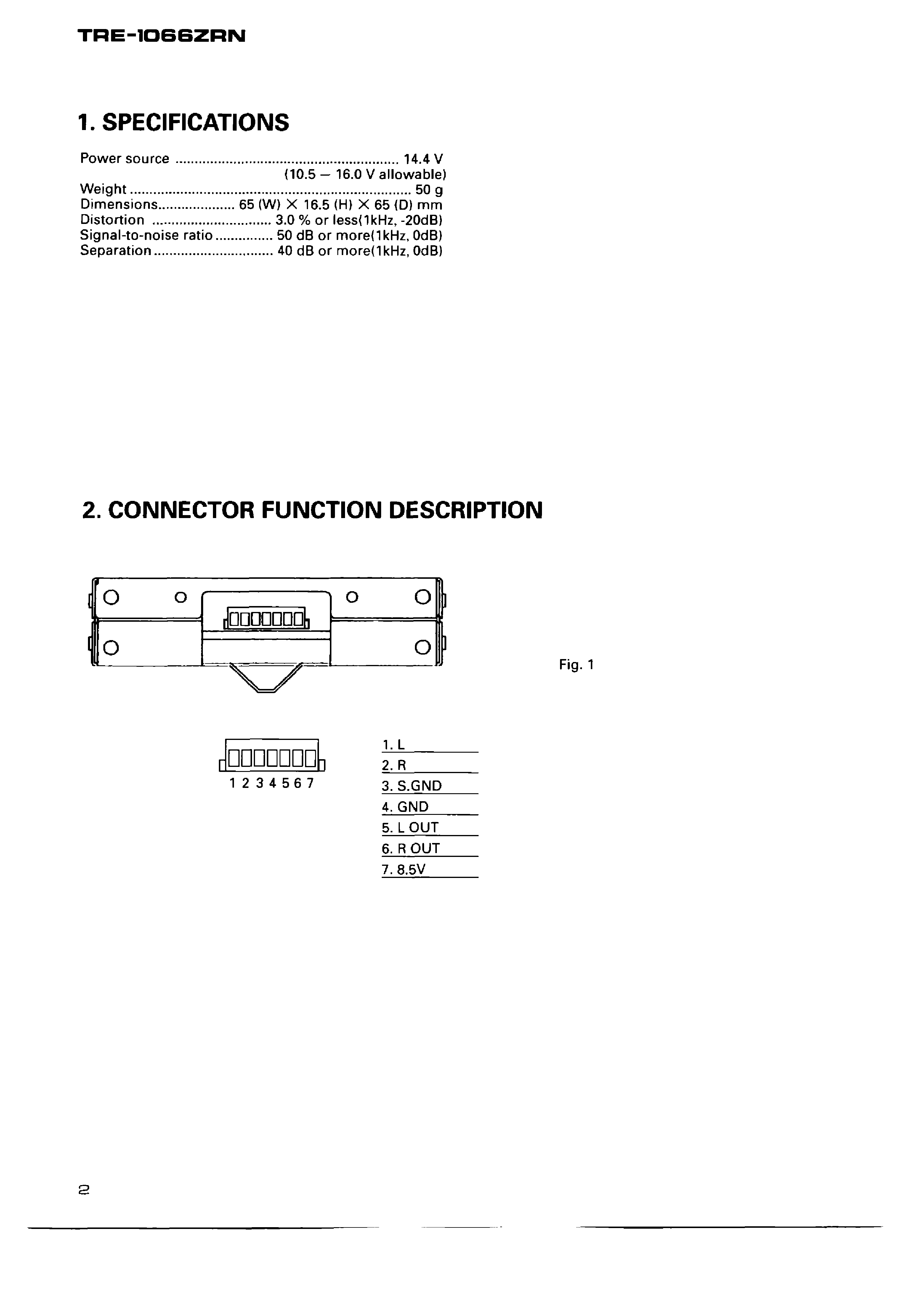 PIONEER TRE-1066ZRN CRT1898 RENAULT service manual (2nd page)