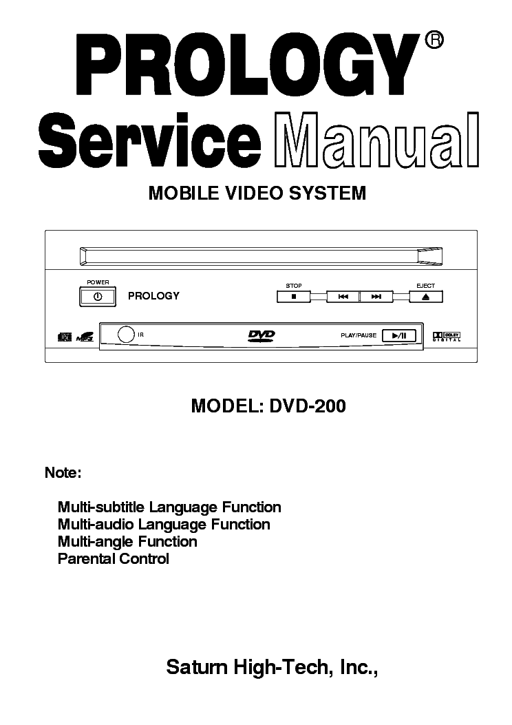 PROLOGY DVD-200S Service Manual download, schematics, eeprom, repair ...