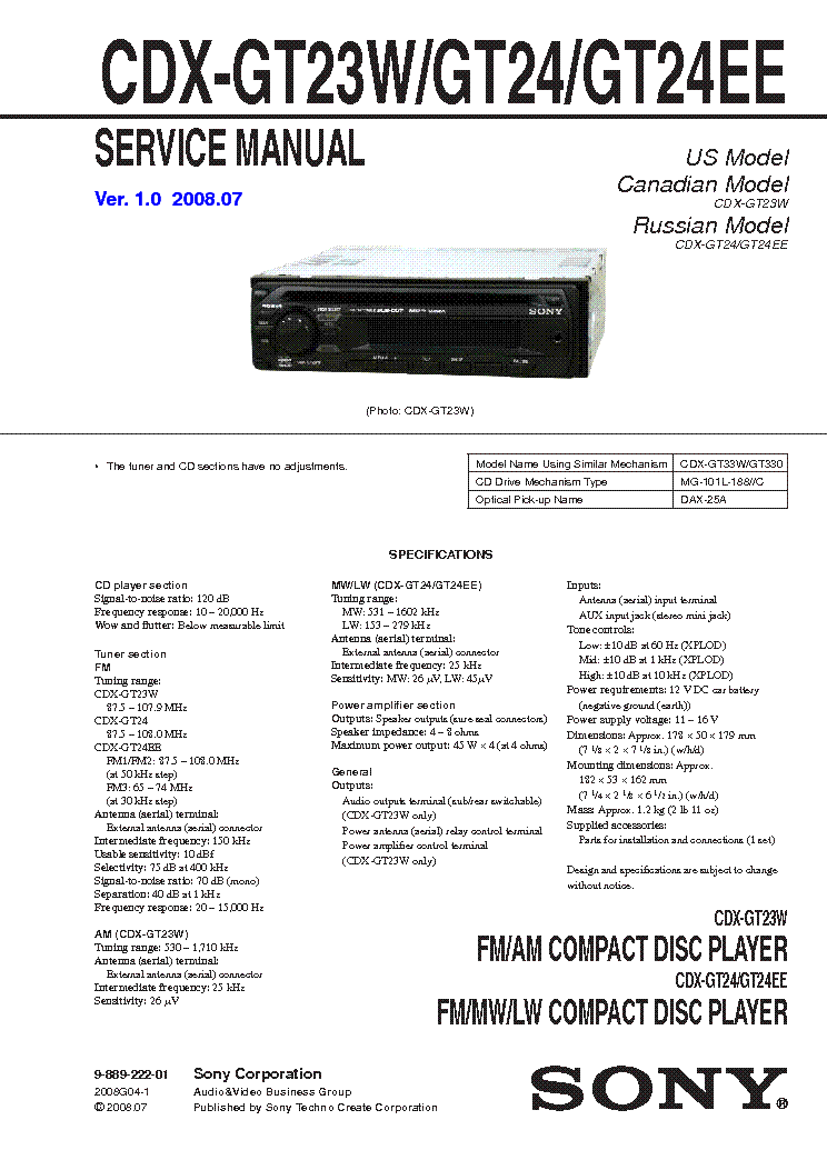 Sony Cdx Gt23W Wiring Diagram from elektrotanya.com