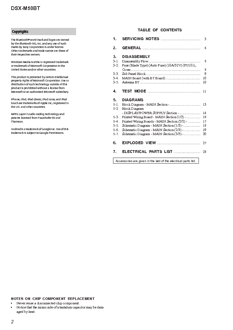 SONY DSX-M50BT VER.1.0 Service Manual download, schematics, eeprom