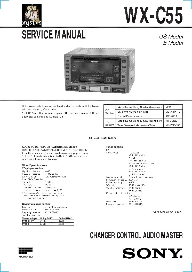 SONY WX-C55 SCH service manual