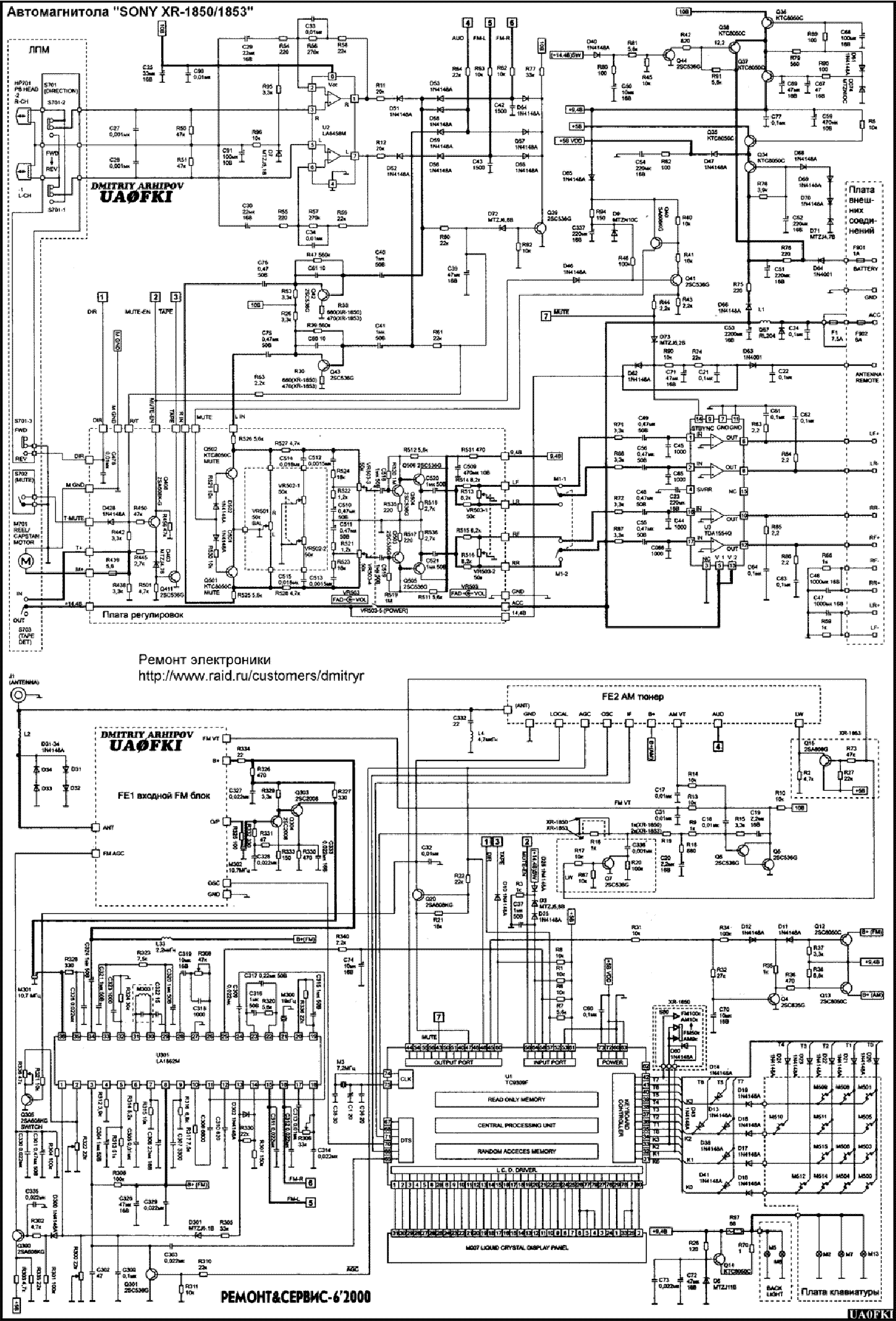 Sony xr 1853 схема