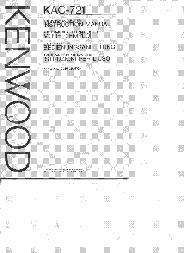 KENWOOD KAC-721 INSTRUCTION Service Manual download, schematics, eeprom Sns-Brigh10