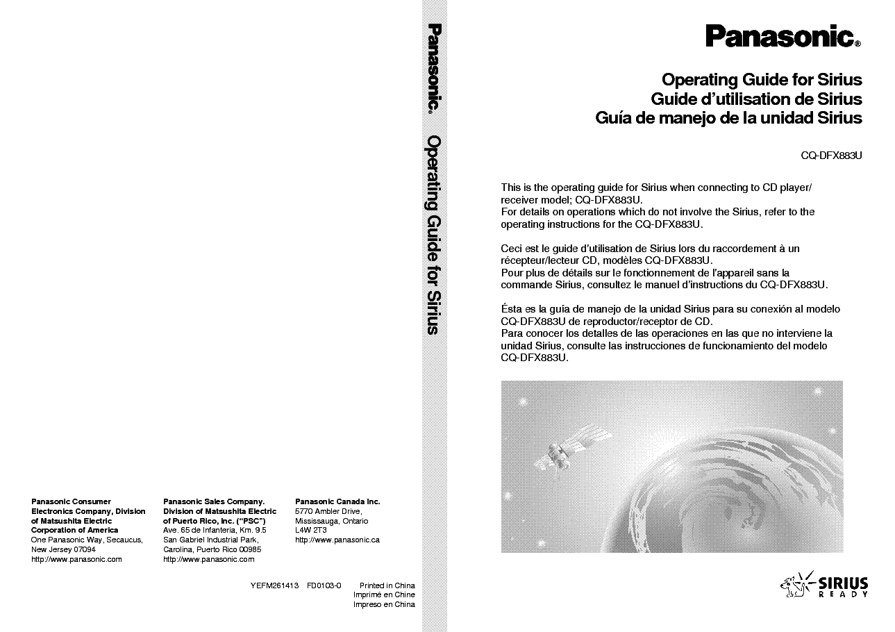 PANASONIC CQ-DFX883U OPERATING-GUIDE Service Manual download ...