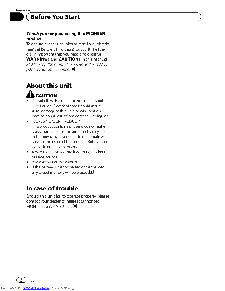 PIONEER DEH-2250 UB UBG EN ES PT CN USER MANUAL service manual (2nd page)