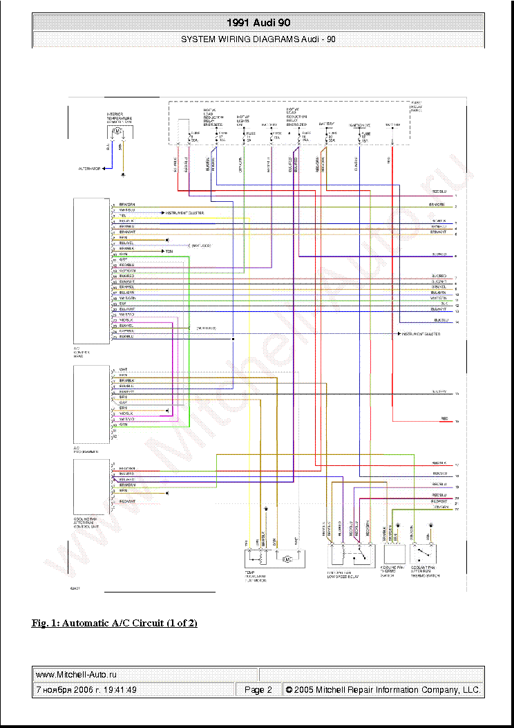 AUDI 90 1991 WIRING DIAGRAMS SCH Service Manual download ...