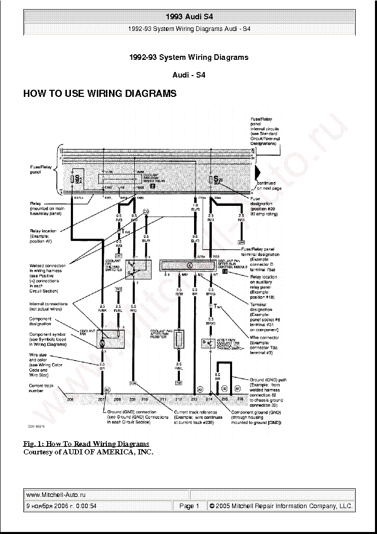 Audi S4 1993 Wiring Diagrams Sch Service Manual Download