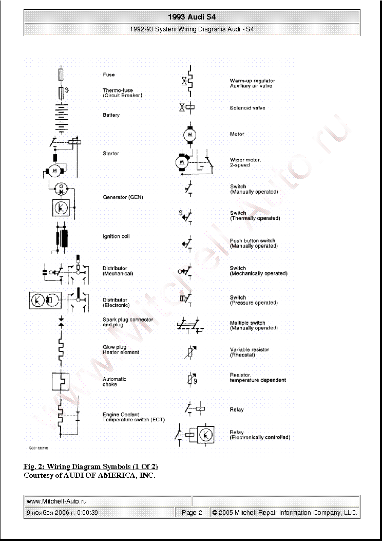 AUDI S4 1993 WIRING DIAGRAMS SCH Service Manual download, schematics