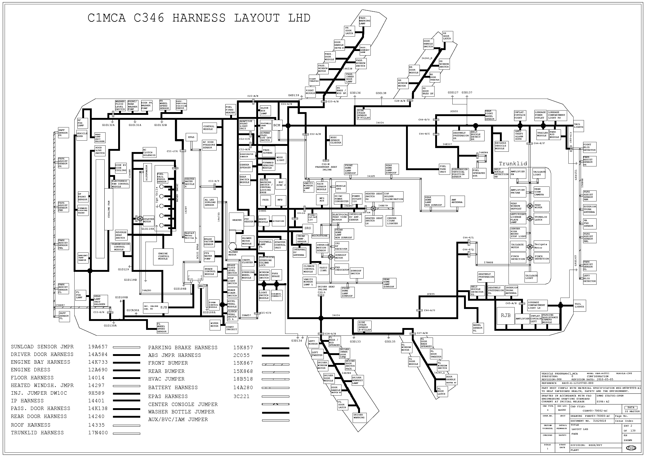 Focus 2 Facelift (Bj. 08-10) DA3/DB3 - Lichtautomatik nachrüsten, Schaltplan