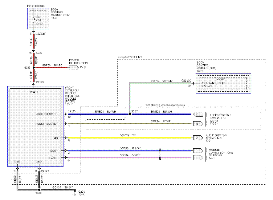 Ford Focus Mk3 Sync Audio Wiring Diagram Sch Service