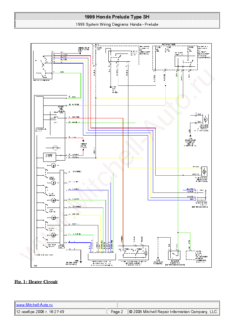 HONDA PRELUDE TYPE SH 1999 WIRING DIAGRAMS SCH Service ... honda prelude engine wiring diagram 