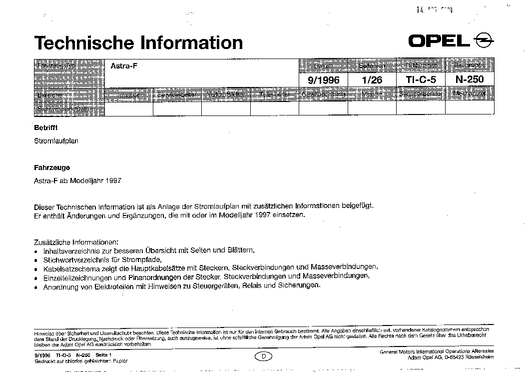 OPEL ASTRA F WIRING DIAGRAM Service Manual download ... opel kadett gsi wiring diagram 