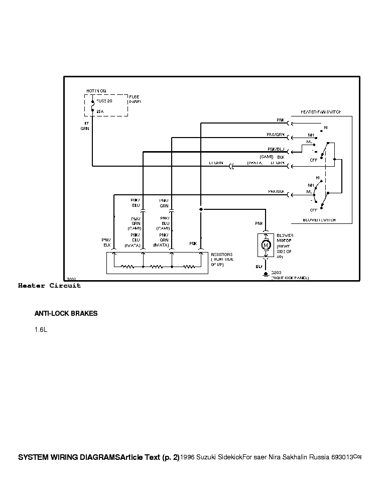 Suzuki Sidekick Wiring Harness from elektrotanya.com