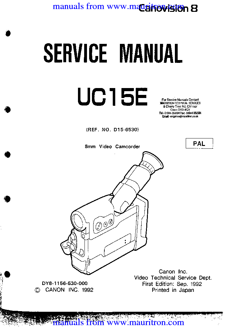 CANON UC15E SM service manual (1st page)