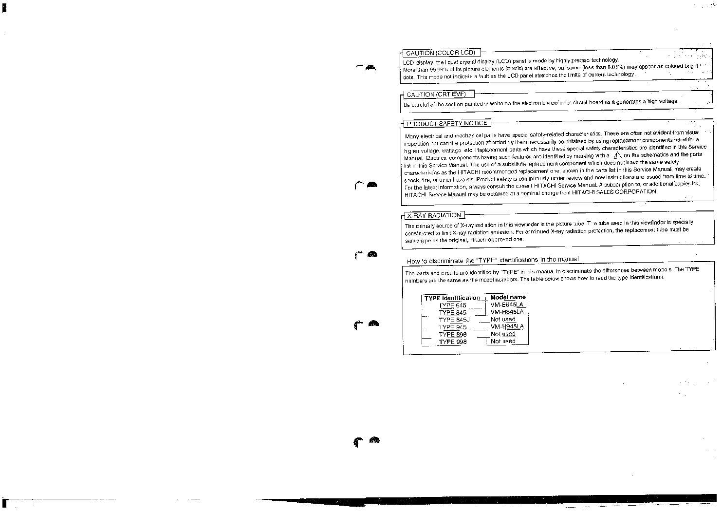 Hitachi Vm E645la H845la H945la Ace4a Sm Service Manual Download