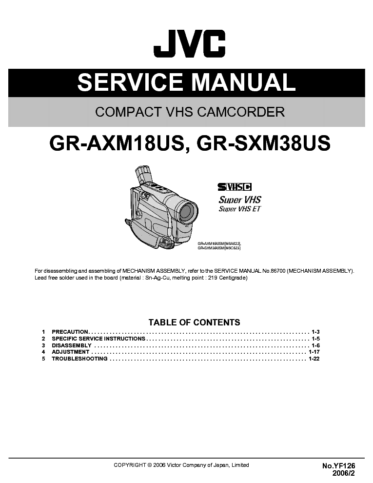JVC GR-AXM18US GR-SXM38US SM service manual