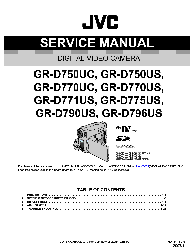 JVC GR-D775US service manual