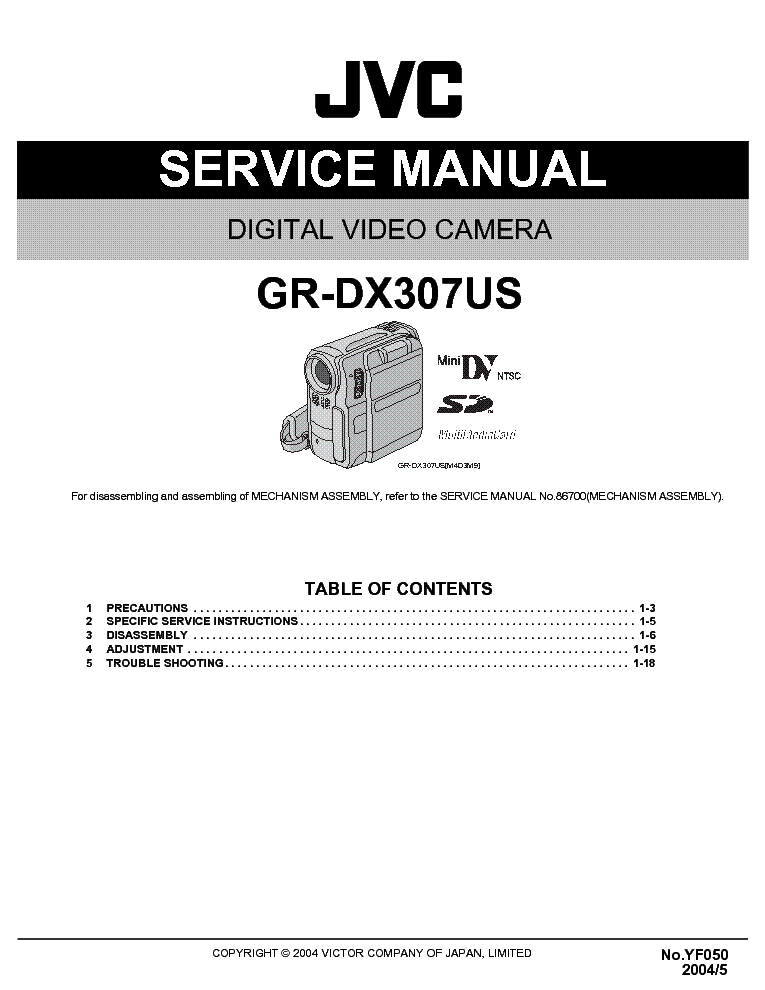 JVC GR-DX307US-YF050- service manual