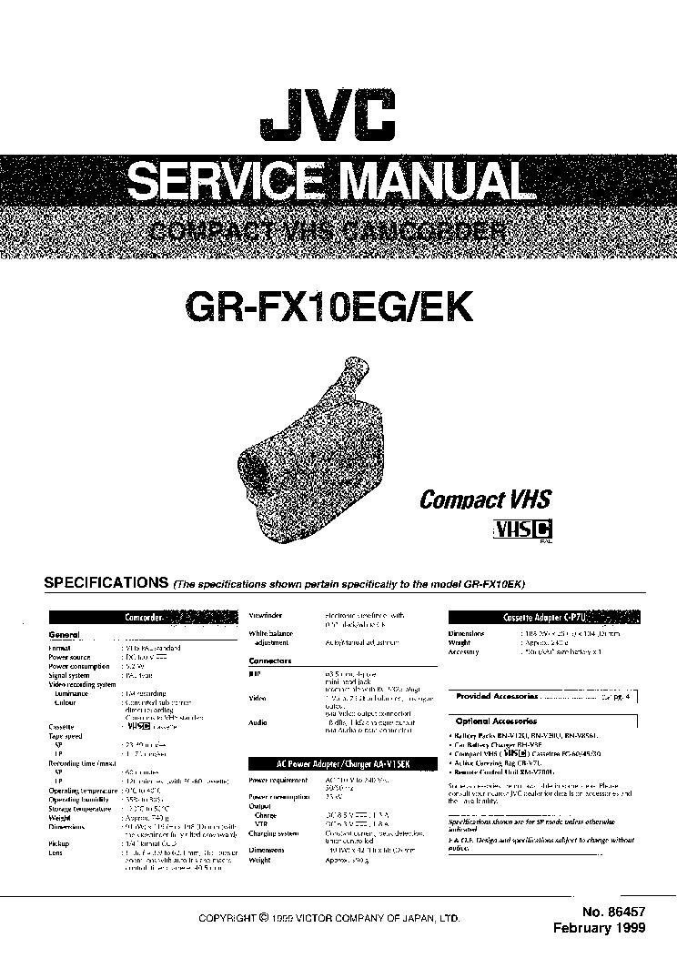 JVC GR-FX10EG GR-FX10EK service manual