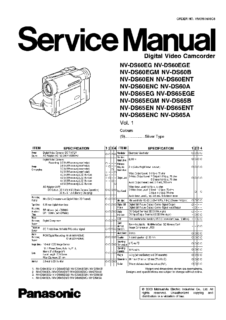 Panasonic nv ds60 инструкция