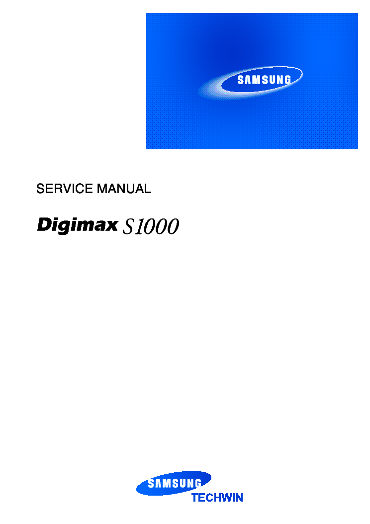 SAMSUNG DIGIMAX S1000 service manual
