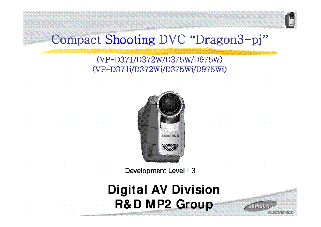 SAMSUNG DRAGON3-VP-D371 service manual