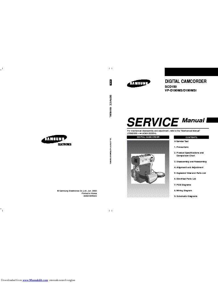 SAMSUNG SCD180 VP-D190MS service manual