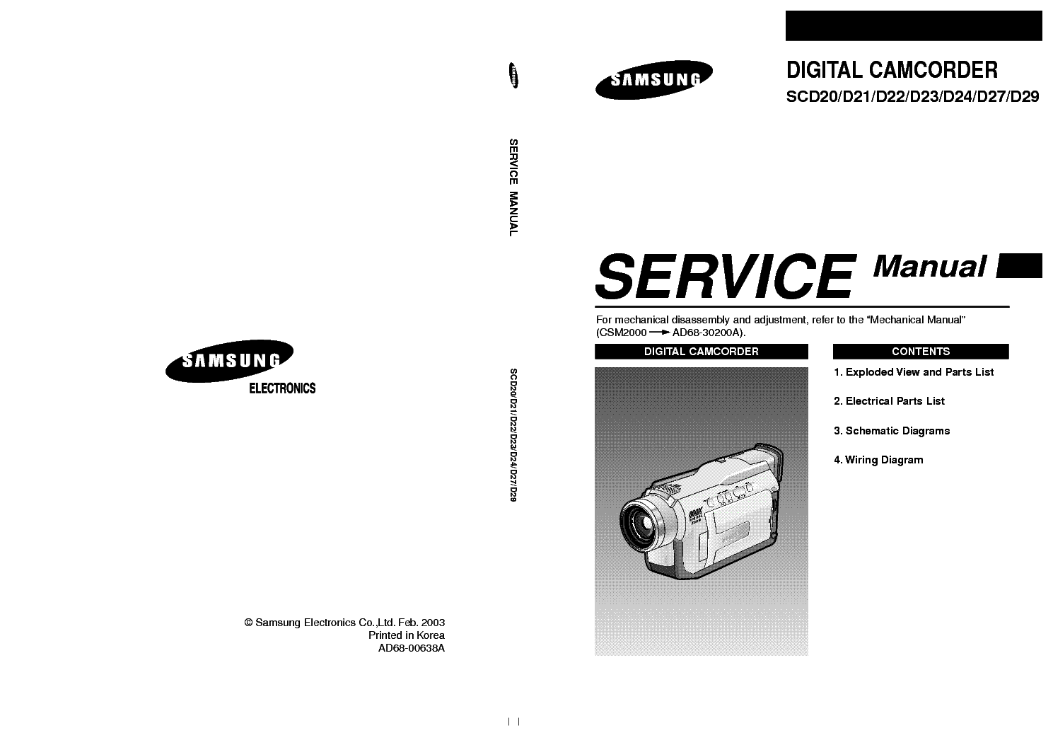 SAMSUNG SCD20 SCD21 SCD22 SCD23 SCD24 SCD27 SCD29 service manual