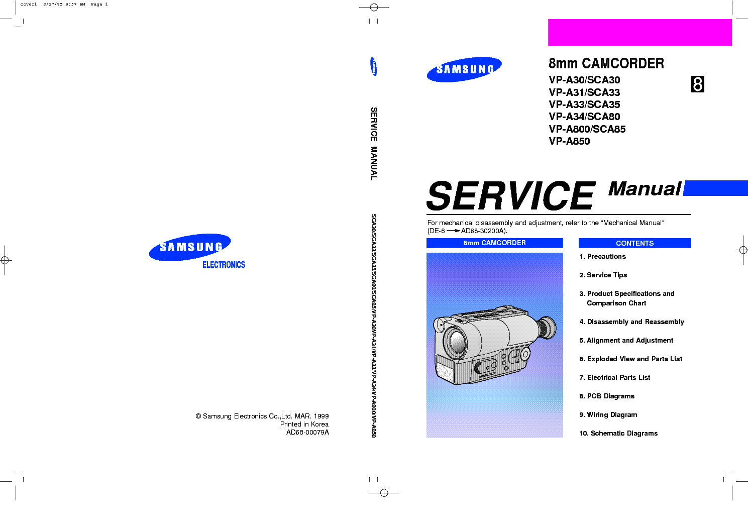 SAMSUNG VP-A30 service manual