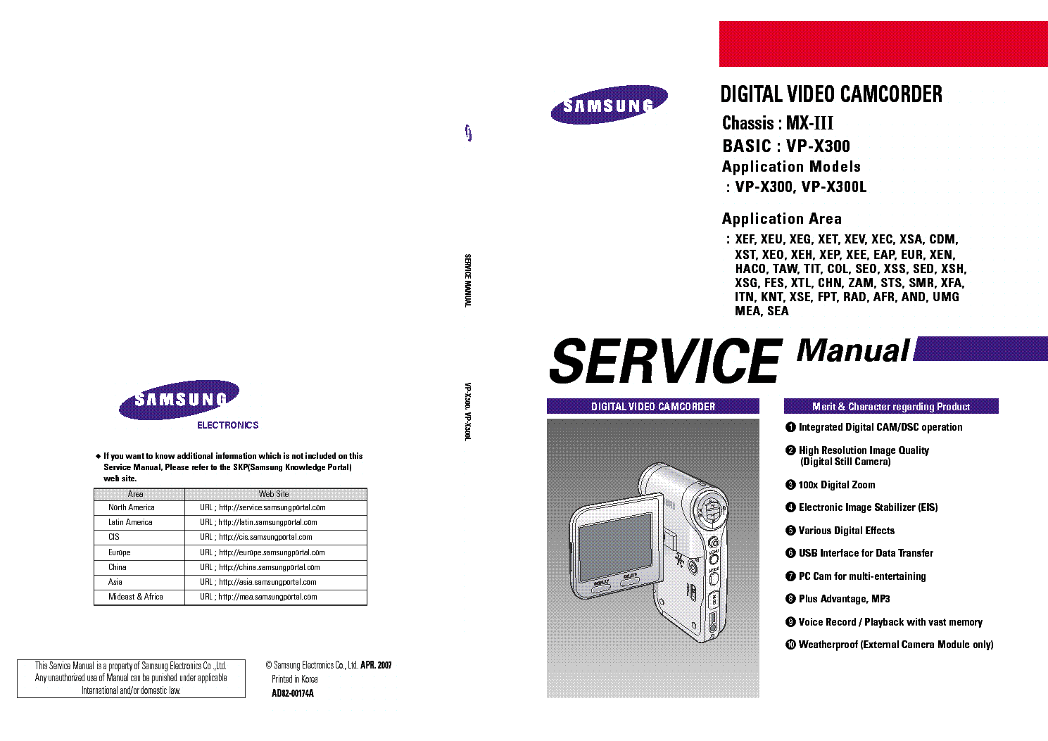 SAMSUNG VP-X300-L-CHASSIS MX-III service manual