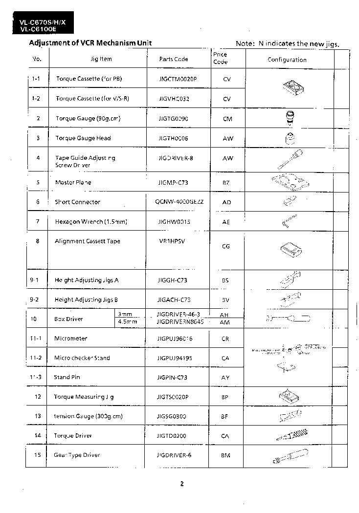 SHARP VL-C670 VL-C6100 SM service manual (2nd page)