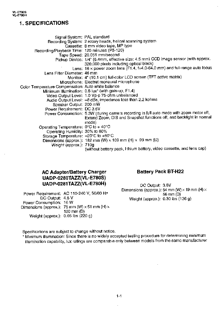 SHARP VL-E780 SM service manual (2nd page)