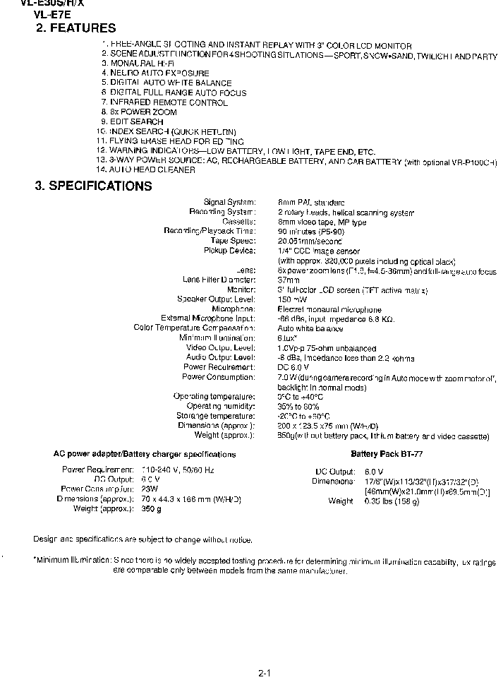 SHARP VL-E7 VL-E30 SM service manual (2nd page)