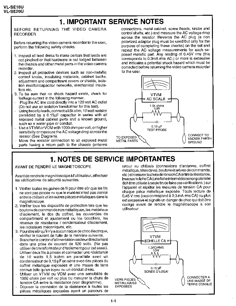 SHARP VL-SE10 VL-SE20 SM service manual (2nd page)