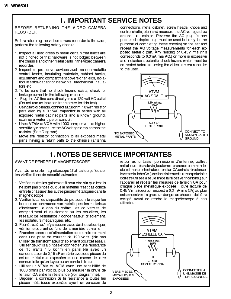SHARP VL-WD650 SM service manual (2nd page)