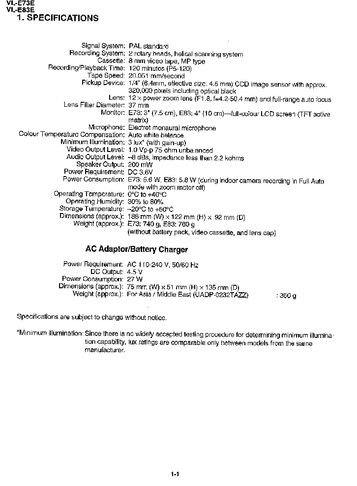 SHARP VLE73 SM service manual (2nd page)