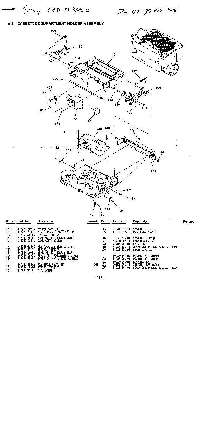 SONY CCD-TR45E MECHANICAL service manual (1st page)