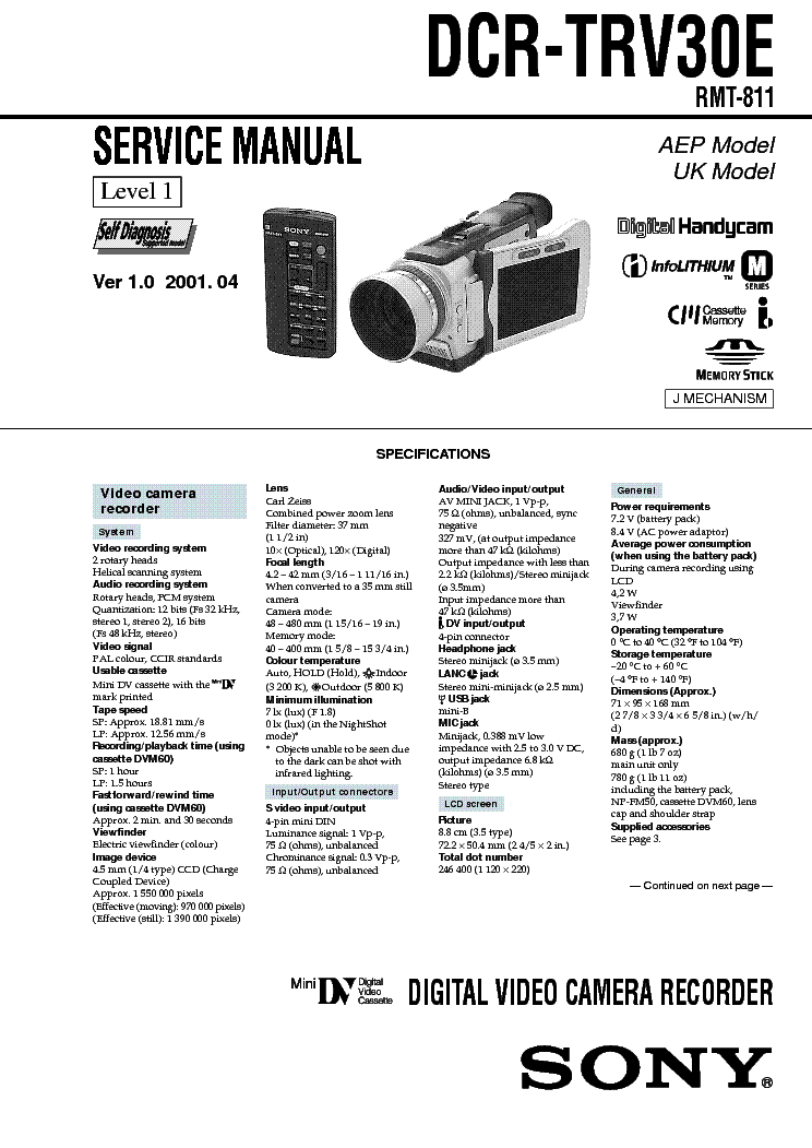 Sony Dcr-Trv320 Manual